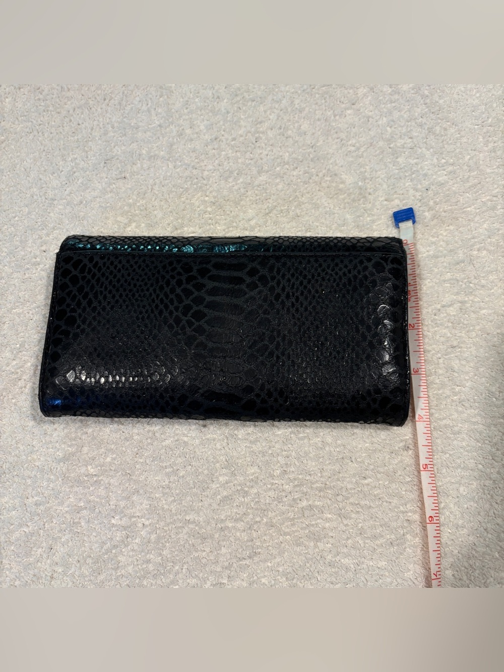 Michael Kors Black Snake-Embossed Continental Wallet with Gold MK Logo - Picture 2 of 8
